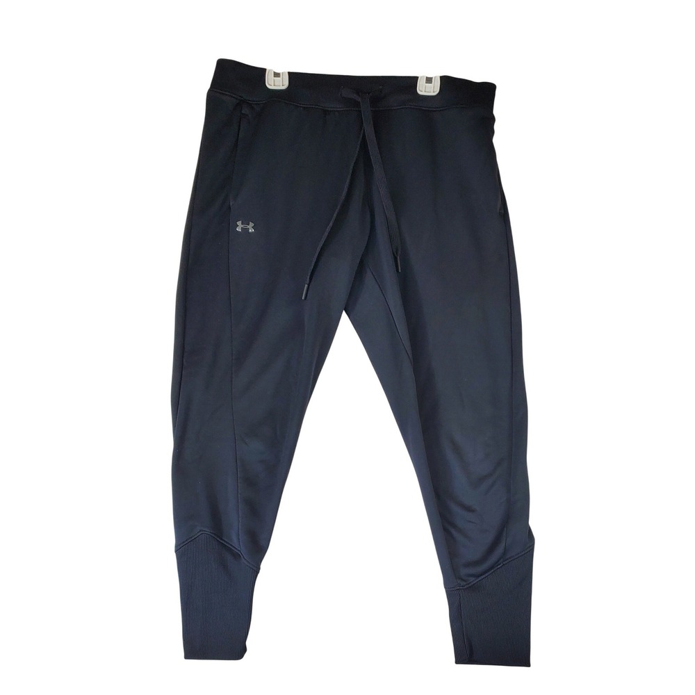 Under Armour ColdGear Black Jogger Sweatpants Mens Small Loose Fit Fleece Lining